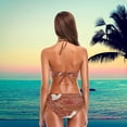 thumbnail image 4 of Dreamtimes Women's Ethnic Retro Hot Neck Tie Halter 2 Pcs High Waist Push up Swimsuit Bathing Bikini Set for Girls, Large, 4 of 6