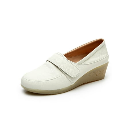 

Colisha Ladies Nurse Shoe Slip On Casual Shoes Comfort Wedges Walking Lightweight Wedge White 7