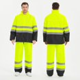 thumbnail image 2 of ProtectX Hi Vis Safety Rain Jacket and Pants, Waterproof Reflective Rain Gear for Farming Fishing Work, Men Women Rain Suit with Inner Mesh Lining and Pockets, Green, 2 of 7