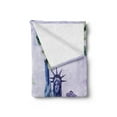 thumbnail image 2 of New York Soft Flannel Fleece Throw Blanket, City Illustration Liberty Symbolizing Freedom Color Transitions, Cozy Plush for Indoor and Outdoor Use, 50" x 60", Multicolor, by Ambesonne, 2 of 5