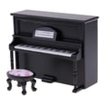thumbnail image 1 of Piano de Muñeca Sil, Piano de Muebles de 1:12 , para Adorno de Negro Yotijar dollhouse piano, 1 of 8