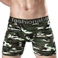 thumbnail image 2 of HUPOM Men'S Underwear Underwear For Men Pack Medium waist Comfort Waist Printed Boxer Briefs Green XL, 2 of 3
