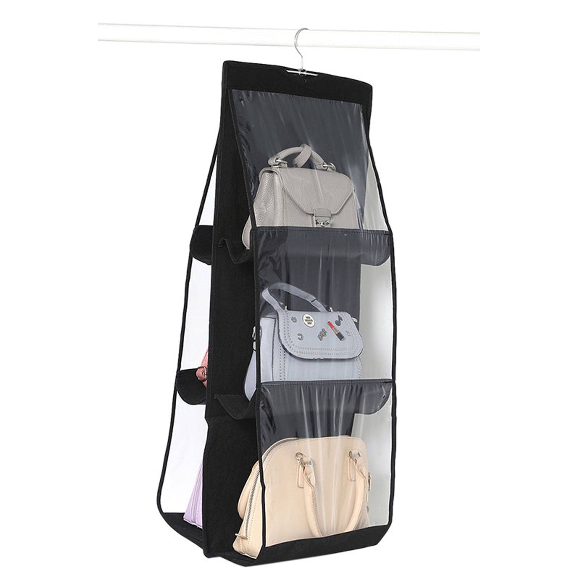 Sunisery 6 Pocket Folding Clear Hanging Bag 3 Layers Storage Holder ...