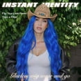 thumbnail image 5 of Lightweight Long Wavy Wig with Curtain Bangs for Women -  Looking Blue Synthetic Wig for Daily Wear, Beginner Friendly Heat Resistant Fashion Wig, 5 of 6