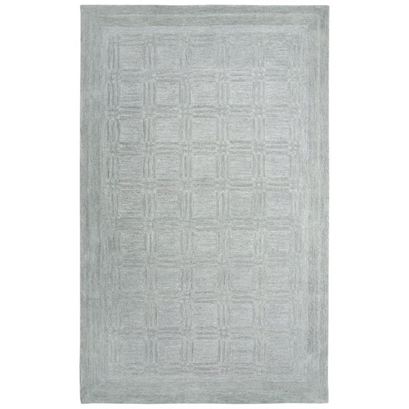 Alora Decor Emerson 9' x 12' Squares Grey/Gray/Rust/Blue Hand-Tufted Area Rug