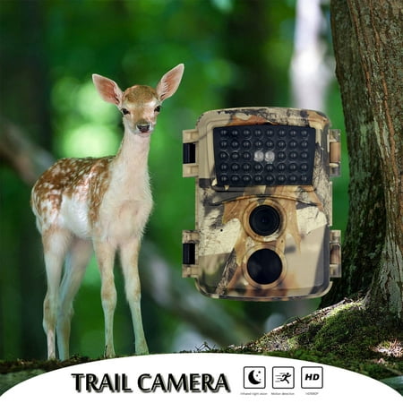 Blukids Mini Trail Camera 24MP 1080P HD Game Hunting Camera Motion Activated with IR Night Vision Waterproof Video Cam for Wildlife Scouting Hunting Deer Cam(Camouflage)