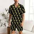 thumbnail image 2 of PRIYAL Ensemble de Pyjama à Manches Courtes pour Hommes Satin Soie 2 Pcs, 2 of 6