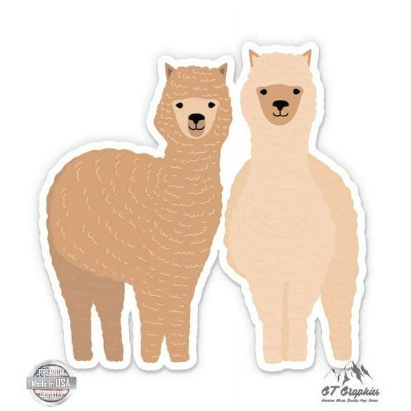 Adorable Alpacas - 3" Vinyl Sticker - For Car Laptop I-Pad Phone Helmet Hard Hat - Waterproof Decal