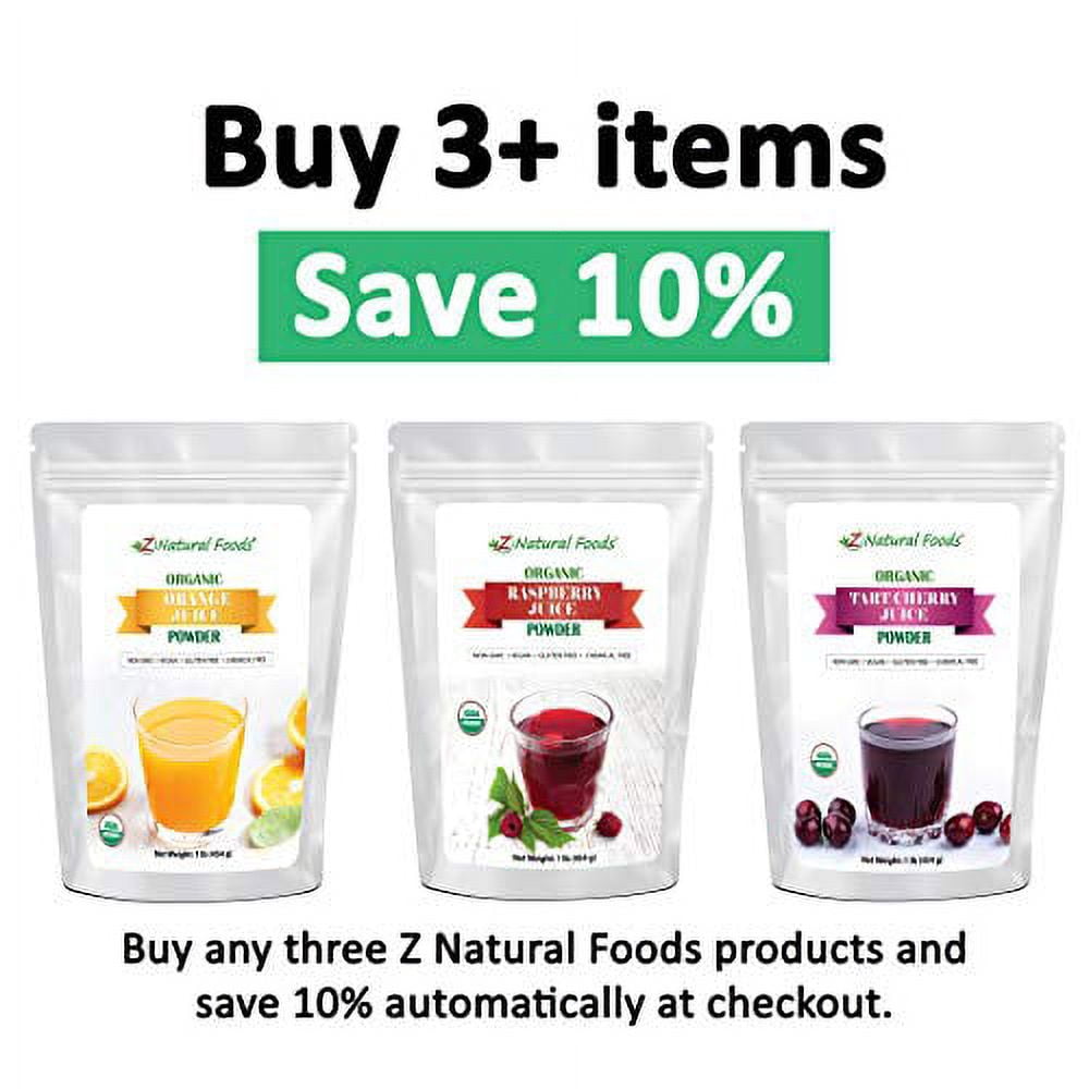 Z Natural Foods Organic Tart Cherry Juice Powder, Superfood Powder Designed to Promote Quality Sleep, Ideal for Juice, Smoothies, and Recipes, Non-GMO, Vegan, Gluten-Free, Kosher, 1 lb.