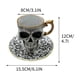 thumbnail image 2 of Taza de café con calavera, juego de taza de café con calavera y platillo, taza de té gótica con adornos dorados, taza de café con calavera, regalo de Halloween, ideal para amantes del café y coleccion, 2 of 6