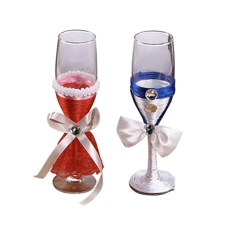 

1 Pair of Wedding Champagne Cups Bride and Groom Wine Cup Champagne Glasses Goblet Set