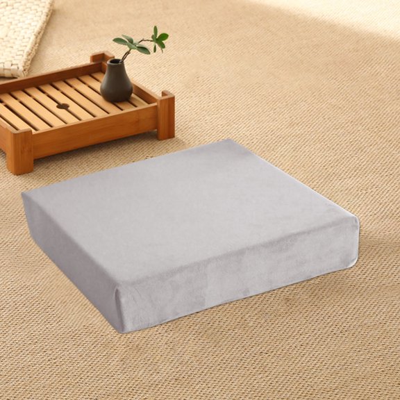 FEOLGEHLY Square Chair Seat Cushion, 15.7X15.7 Inches Dining Room Chair Pads Chair Cushions Floor Butt Cushion for Office Kitchen Dining Room Living Room Bedroom, Gray