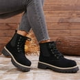 thumbnail image 3 of Xfvqtps Womens Martin Boots Lace up Ankle Booties Retro Flatform Sole Winter Fashion Boots for Women Black, 3 of 9