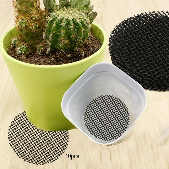Flower Pot Mesh, Flower Pot Hole Mesh Pad, Abrasion- For Preventing Root Rot Preventing Soil Leakage