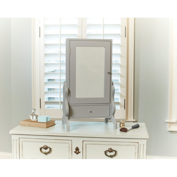 FirsTime & Co. Tabletop Mirror with Jewelry Storage in Gray Walmart
