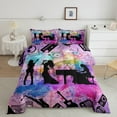 thumbnail image 2 of Erosebridal Princess Print Comforter Sets Full Size, Rock and Roll Comforters & Duvets, Musical Instruments Reversible Bedding Full Comforter Set, Microfiber Bedroom Decor, 3pcs, 2 of 7