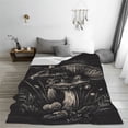 thumbnail image 5 of Salouo Monochrome Mushroom Artwork Print Bed Blankets,Flannel Blanket Comfortable Air Conditioning Blanket Lightweight Blanket for Sofa Bed Travel & Couch -80"x60", 5 of 8