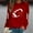 Red, variant on Generic Football Game Day Sweatshirt Women Casual Long Sleeve Crewneck Pullover 2024 Fall Fashion Football Print Shirts Tops