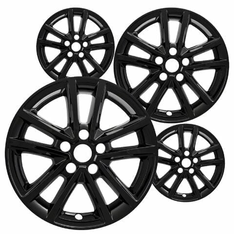 Set of 4 16 inch Gloss Black ABS Wheel Covers Compatible with 2015-2018 Ford Focus SE Rims