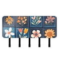 thumbnail image 6 of Flowers and Lattice Key Holder for Wall Mail Holder Organizer with 5 Key Hooks Wall Mount Key Rack with Shelf, 6 of 6