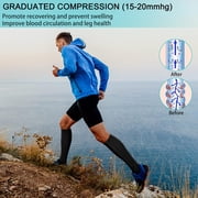 Lanola 2 Pairs Zipper Socks, 15-20 mmHg Closed Toe Compression Stocking with Zipper for Women and Men