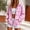 Pink, variant on Women Solid Cotton Drawstring Hood Full Zip Long Sleeve Dual Side Pockets Loose Fit Casual Daily Street Layering Hooded Cardigan Sweatshirt Outerwear Purple L