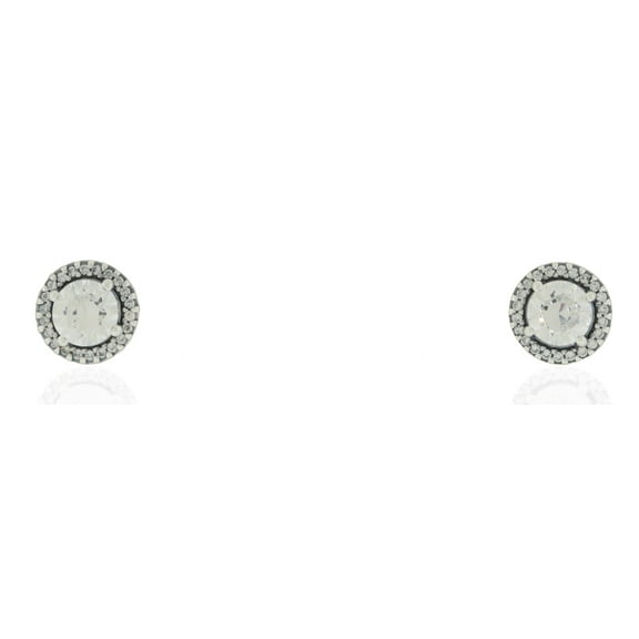 Pandora Sterling Silver Round Clear CZ Earrings - 296272CZ