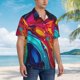 thumbnail image 3 of Fotbe Colorful Abstract Swirls Camisa Hawaiana para Hombre Unisex – Camisa Casual de Verano con Botones de Manga Corta de Algodón y Lino,3X-Large, 3 of 7