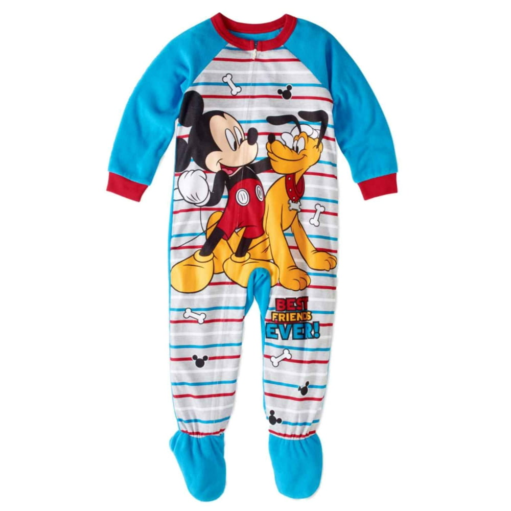 Disney - Toddler Boys Fleece Mickey Mouse & Pluto Blanket Sleeper