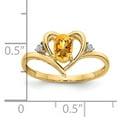 thumbnail image 3 of 14k Yellow Gold Solid Diamond & Citrine Band Ring, 3 of 7