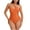 Orange, variant on Lopecy-Sta Womens One Piece Workout Bodysuit 2025 New Women's One Piece One Shoulder Swimsuit with Drawstring Tummy Control Bathing Suit High Cut Swim Suits