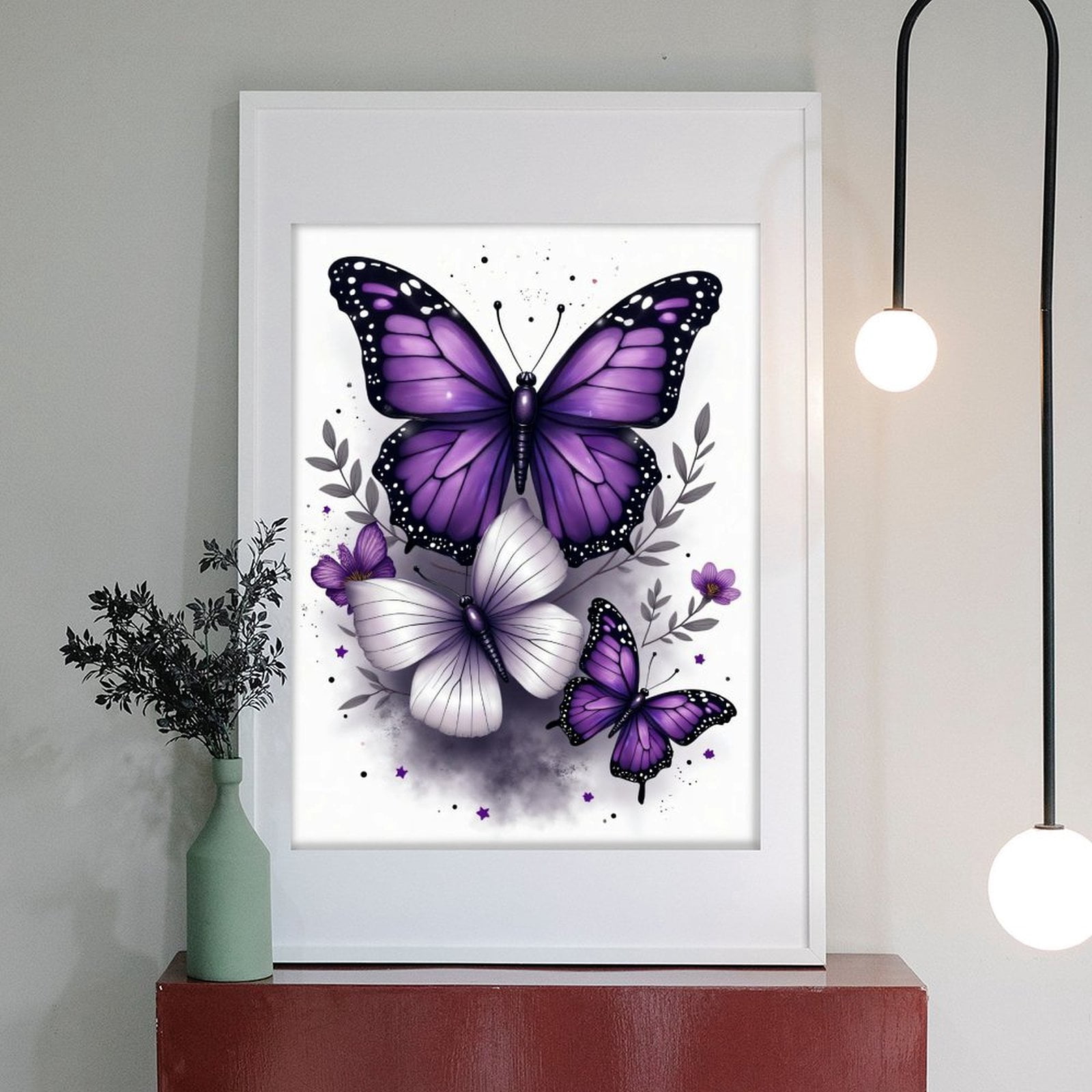 Diamond Art Kit for Adults, Classic Butterfly Purple Print No.368 Diamond Painting for Adults Beginners, 5D DIY Diamond Art Painting Kits, Colorful Diamond Painting Craft for Home Decor 12x16