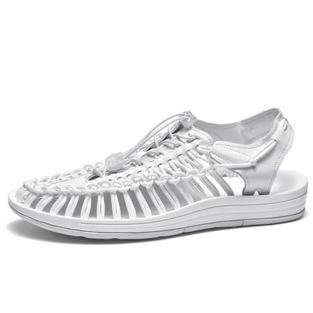 

Men s Wrap Toes Breathable Flat Sandals Outdoor Beach Slip On Casual Woven Sandals