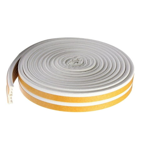 

5M Self-Adhesive EPDM Doors And Windows Draught Excluder Foam Seal Strip Soundproofing Collision Avoidance Rubber Weatherstrip E 9x4mm White