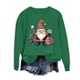 thumbnail image 6 of Christmas Sweatshirts for Women Embroidered Christmas Shirt Xmas Tree Gift Casual Long Sleeve Pullover Tops Green XL, 6 of 6