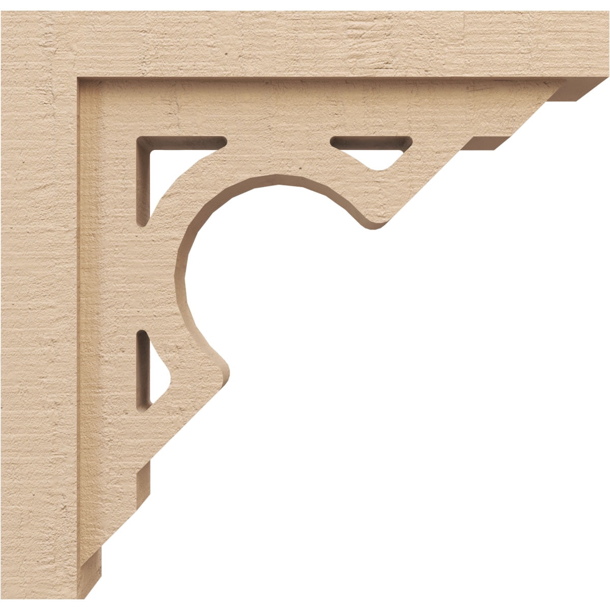 4"W x 16"D x 16"H Thin Sheridan Rough Cedar Woodgrain TimberThane Corbel, Primed Tan