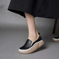 thumbnail image 4 of Samickarr Flats Shoes For Women New Casual Loafers Women's Thick Bottom One Foot Stirrup Maternity Shoes Soft Leather Retro Shoes Women's Shoes Casual Shoes, 4 of 8
