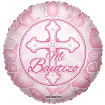 Spanish Baptism Mylar Balloons 18" Pink - 5 Pack