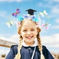 thumbnail image 5 of Girl's Graduation Photo Props Set Butterfly Floral Headband Academic Cap For Kids Celebration Fairy Flower Headpiece Hair Wreath, 5 of 5