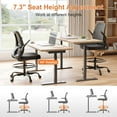 thumbnail image 3 of Tall Office Chair for Standing Desks,High Desk Drafting Chair with Adjustable Footrest Ring,Ergonomic Lumbar Support,Flip-Up Armrests for Home Office,Black, 3 of 6