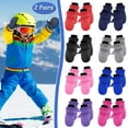 thumbnail image 2 of WTXUE Kids Snow Gloves 2 Pair Gloves & Mittens Winter Gloves Skiing Kids Warm Boys Gloves Full Mittens Children Water-Proof Finger Girls Winter Gloves Outdoors 2Pairs Gloves | Purple, 2 of 2