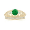 thumbnail image 4 of ANGARA Natural Aeon Vintage Style Solitaire Emerald Filigree Engagement Ring in 14K Yellow Gold for Women (Size-6mm) | May Birthstone, Anniversary, Jewelry Gift for Women | Natural Emerald Ring, 4 of 10