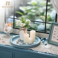 thumbnail image 3 of Hanobe Decorative Coastal Wooden Tray Decor - 1PC 11.5" Distressed Light Blue Coastal Farmhouse Decor，Beach Centerpiece for Table  (Farmhouse Shell Collection), 3 of 10
