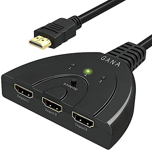 Brb Group Switch Gana Gold Plated 3 Port Hdmi Switcher Splitter Supports Full Hd1080p 3d With High Speed Pigtail Cable Walmart Com Walmart Com<script async src=