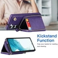 thumbnail image 2 of Samsung Galaxy S20 Plus Crossbody Wallet Case, Zipper Pocket Phone Case Cross Body Strap with RFID Blocking Carring Bag Credit Card Premium Leather Kickstand Shockproof Case, Purple, 2 of 11