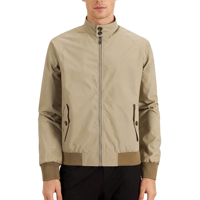 Ceisia Men's casual solid color stand collar zipper button-down coat Gift pocket long sleeve outerwear