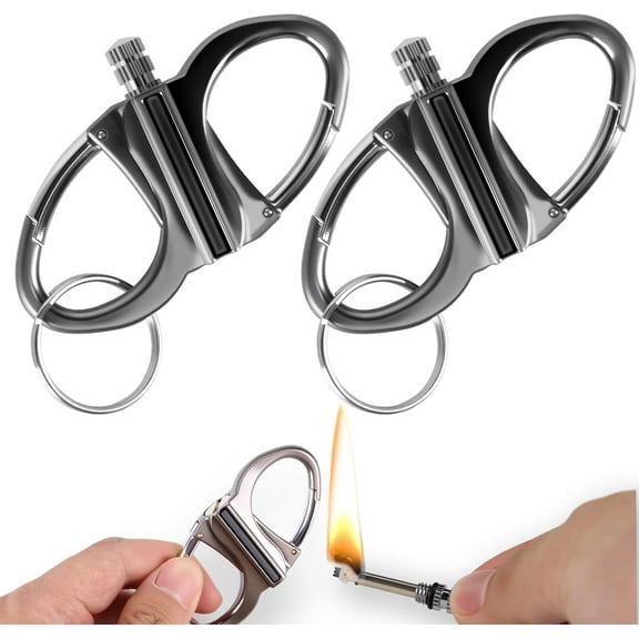 Keychain Lighter, Permanent Match Infinity Kerosene Refillable Lighter, Gift Outdoor Emergency Life Saving Equipment