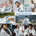 thumbnail image 5 of Teal Blue Coastal Cooling Blanket, Lightweight Breathable Summer Throw Blanket with Double Sided Cold Effect, Summer Lobster Coral Nautical Picnic Beach Blankets Bed Sheet for Hot Sleepers 60"x80", 5 of 8