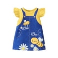 thumbnail image 5 of Toddler Girls Summer Dress Ruffle Sleeve Sundress Bee Flower Print Dresses Outfit for Kids 6month-3T, 5 of 5