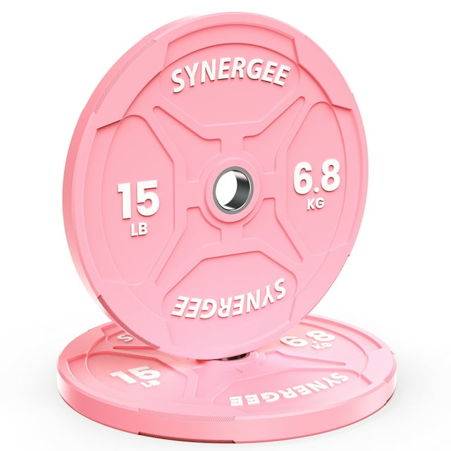 Synergee Bumper Plates – Durable Olympic Weight Plates, Low-Bounce Rubber for Strength Training, Powerlifting, and Functional Workouts.